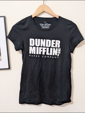 Ripple Junction Black Tee with White 'the office' Tag Print